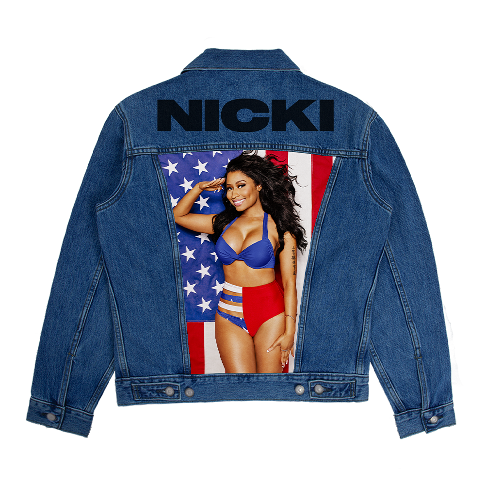 NICKI FLAG DENIM JACKET BACK