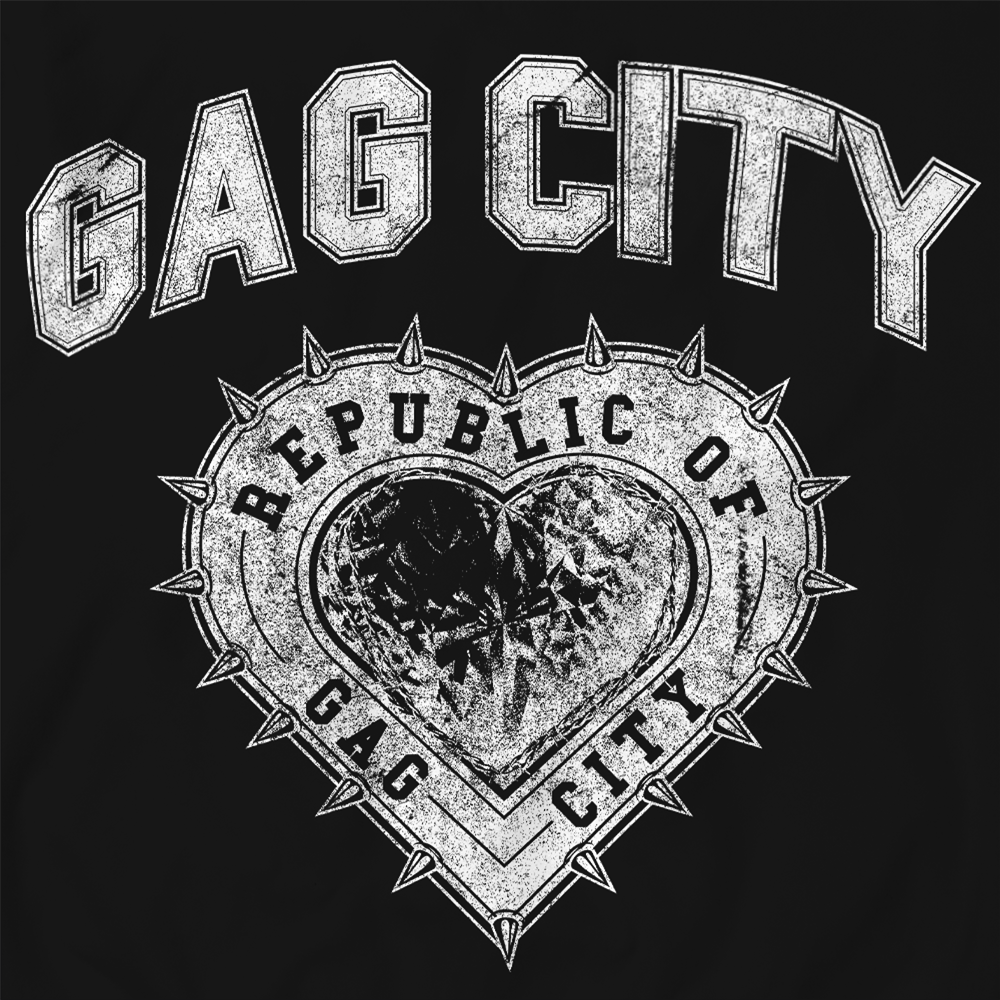 GAG CITY BLACK CREWNECK Front Detail