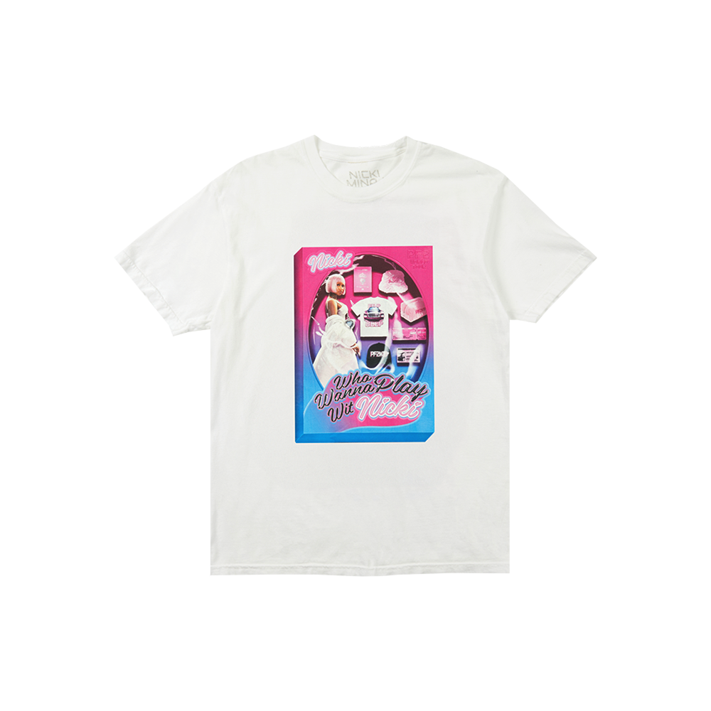 PLAY WITH NICKI WHITE TEE Front