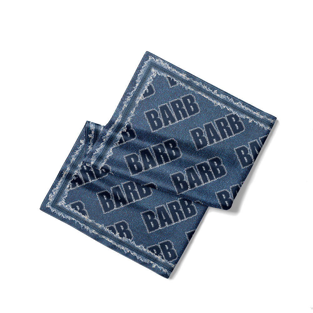 BARB DENIM PRINT SCARF FOLDED